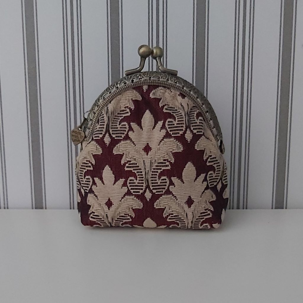 Francia barokk gobelin pénztárca / neszesszer – elegáns, vintage hangulatú kézműves darab
