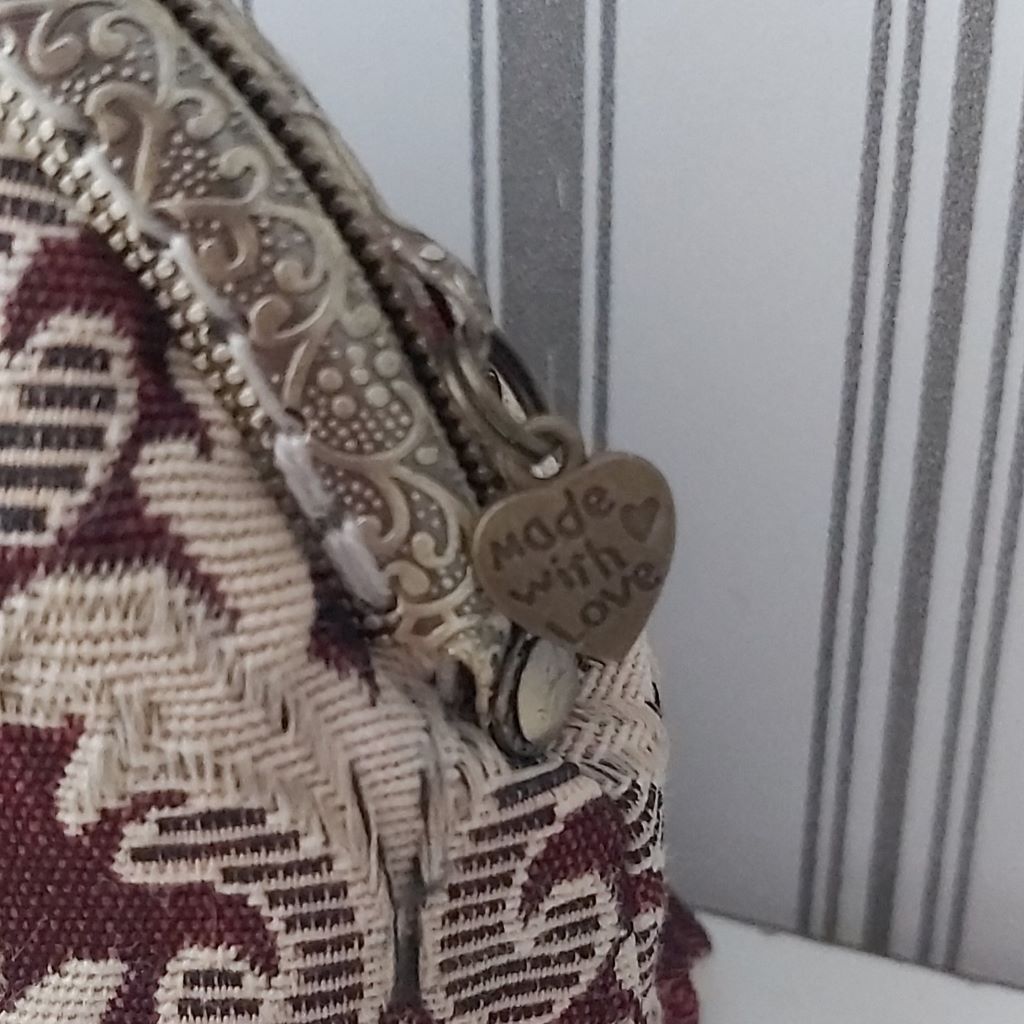 Francia barokk gobelin pénztárca / neszesszer – elegáns, vintage hangulatú kézműves darab